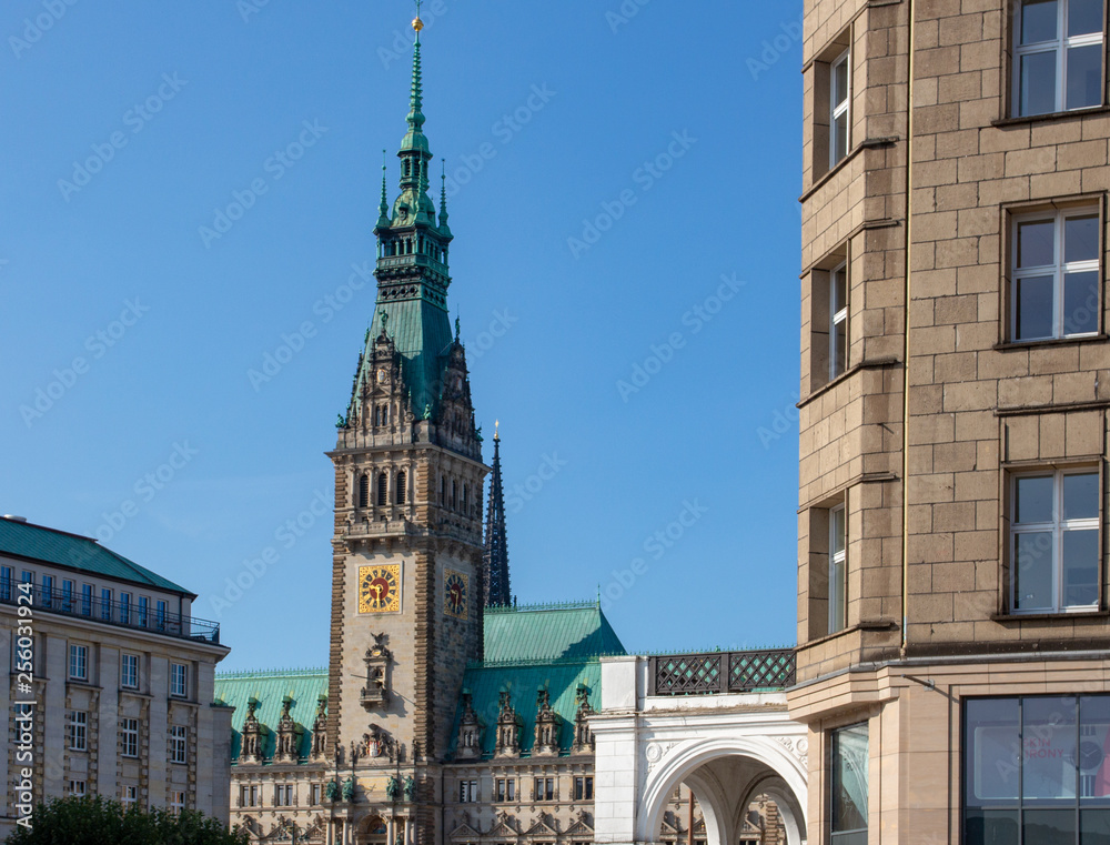 City Hall tower in Hamburg Germany