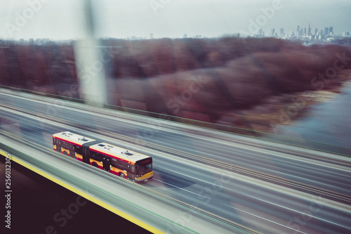City bus citybus transport traffic road street speed panning motion © Rafal