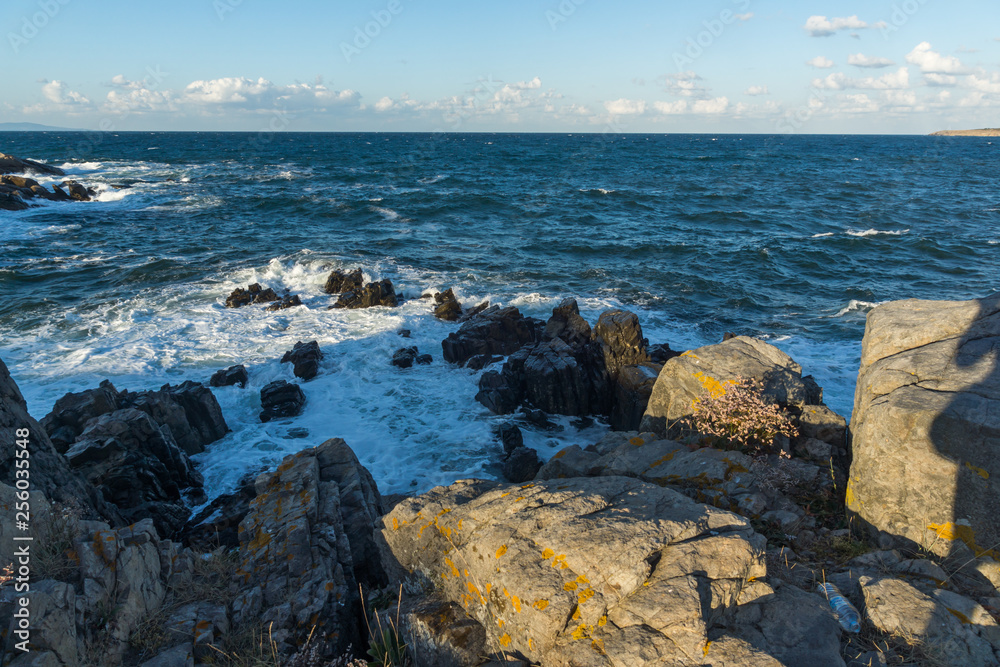 Amazing Sunset Landscape of the coastline of Chernomorets, Burgas region, Bulgaria