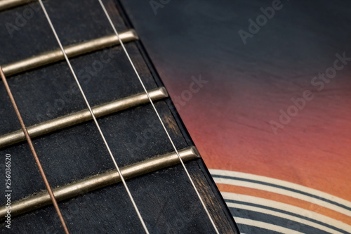 Photos Guitar strings close up with copy space