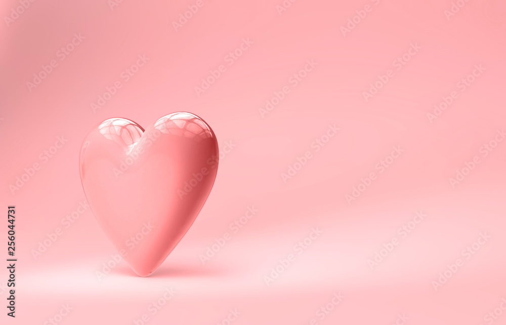 Solitary Pink Heart On Soft Pink Background