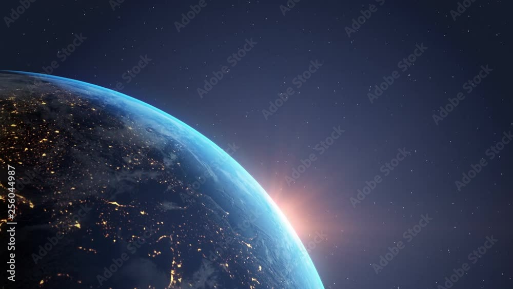 Planet Erde - Weltall - Weltraum - Erdball - Sonnenaufgang