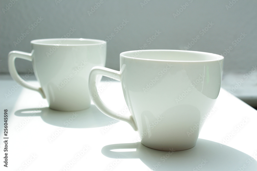 White cups for coffee White cups for coffee