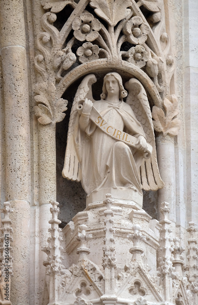 Statue of Angel on the portal of the Zagreb cathedral 