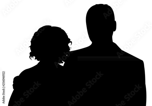 a couple silhouette vector