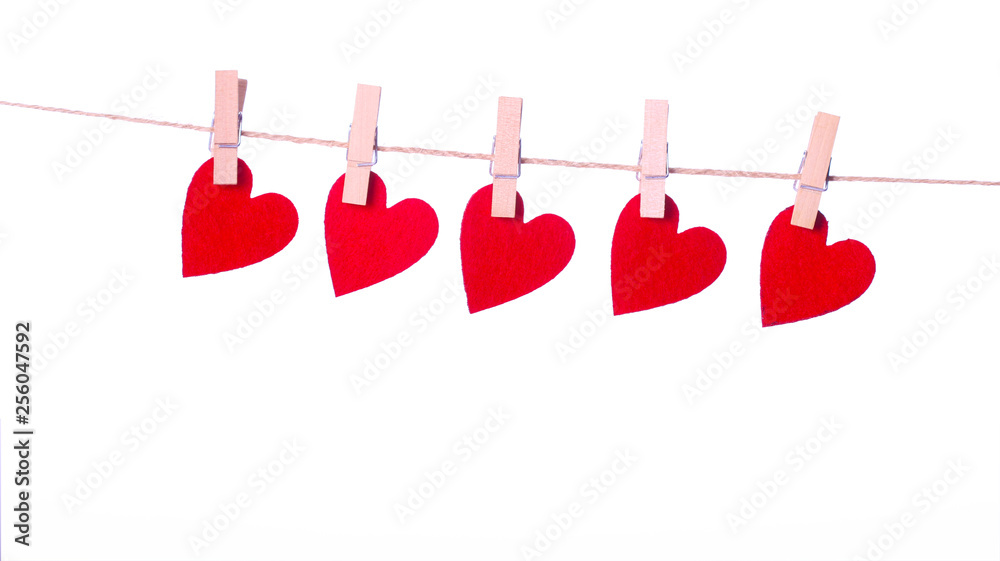 Valentine's Day with white background and hearts Valentine's Day with white background and hearts