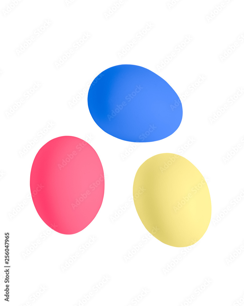 set of pastel colored Easter eggs isolated on white background set of pastel colored Easter eggs isolated on white background