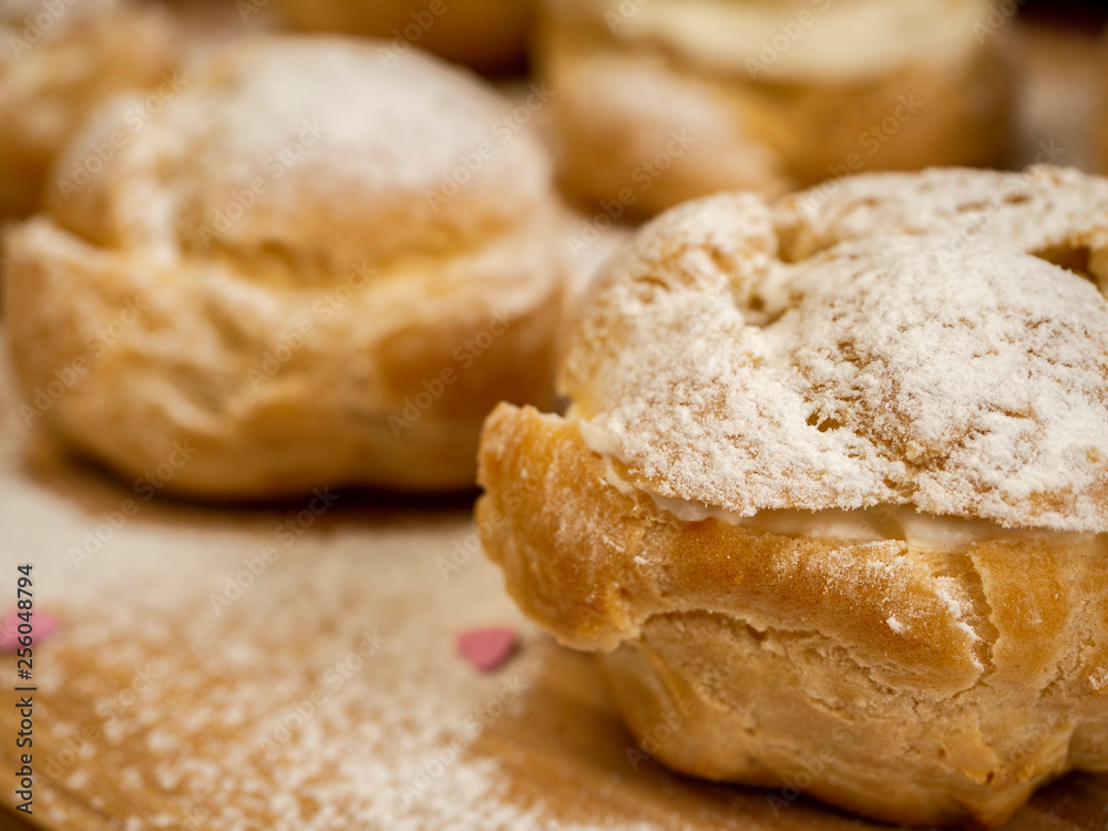 Delicious tender profiteroles