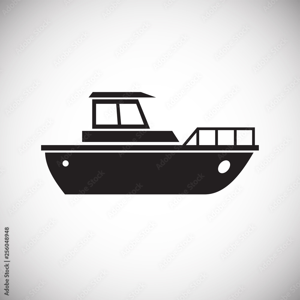 Ship icon on background for graphic and web design. Simple vector sign. Internet concept symbol for website button or mobile app.