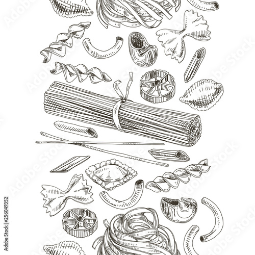 vector hand drawn pasta Illustration.