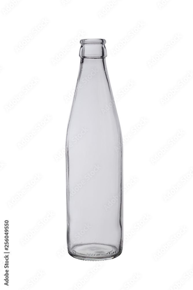 The empty glass bottle isolated on a white background The empty glass bottle isolated on a white background