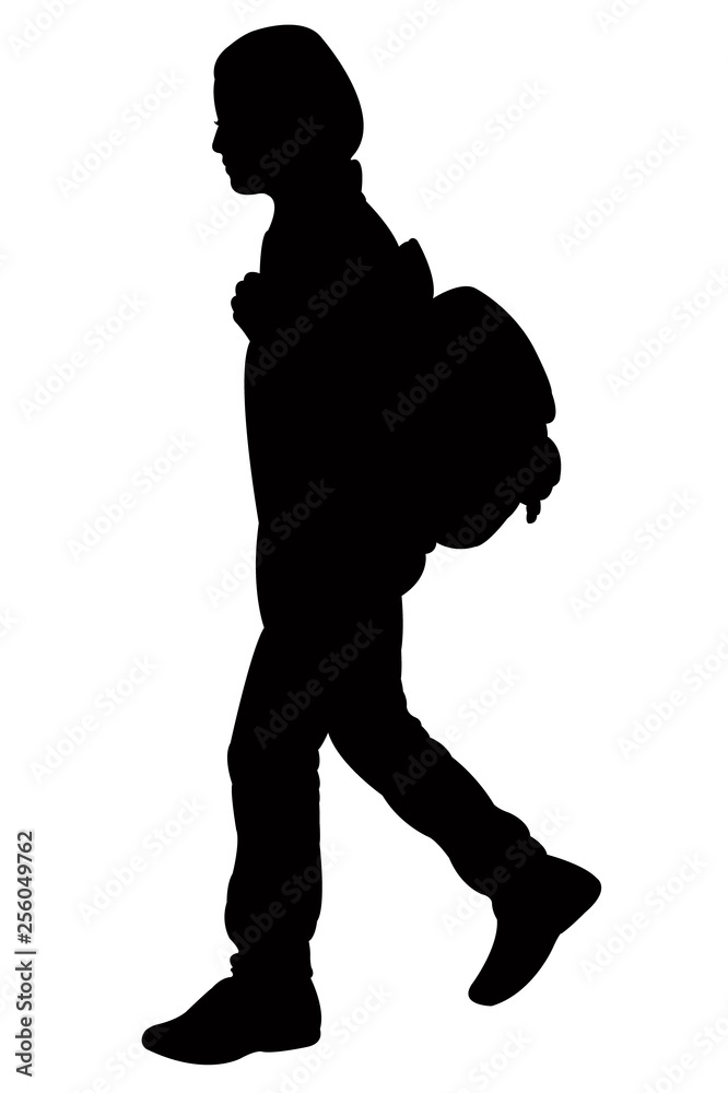 a student girl body silhouette vector