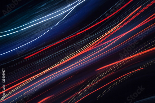 Abstract colour glowing lines in motion