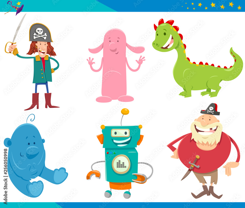 Cartoon Fantasy Characters Set