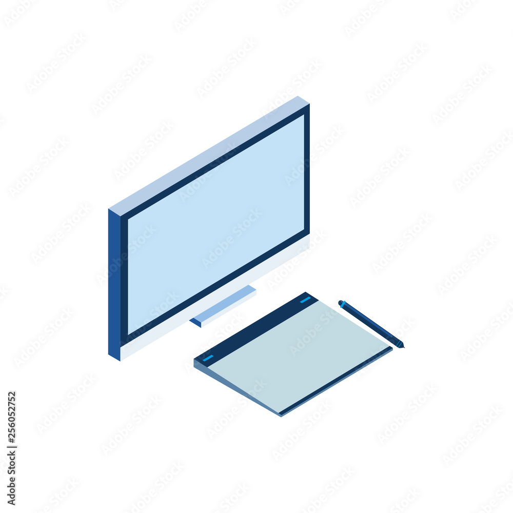 desktop computer isolated icon desktop computer isolated icon