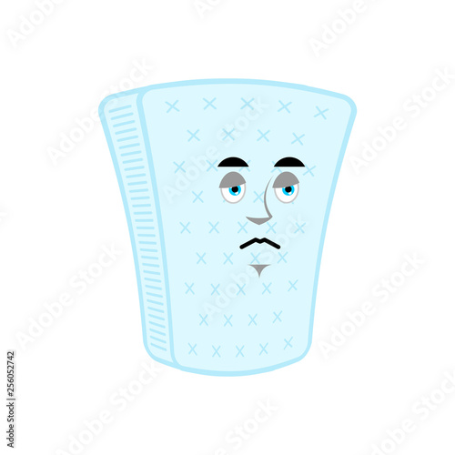 Mattress sad emoji. squab sorrowful emotions. panicked Vector illustration