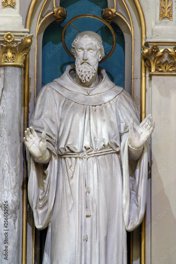 Saint Francis, altar of St. Joseph in Zagreb cathedral 