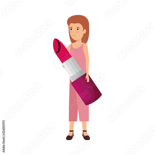 woman lifting lipstick makeup