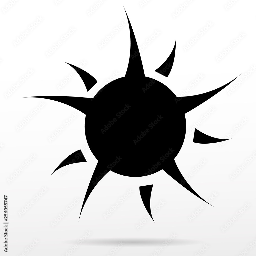Simple sun vector icon on white background. Simple sun vector icon on white background.