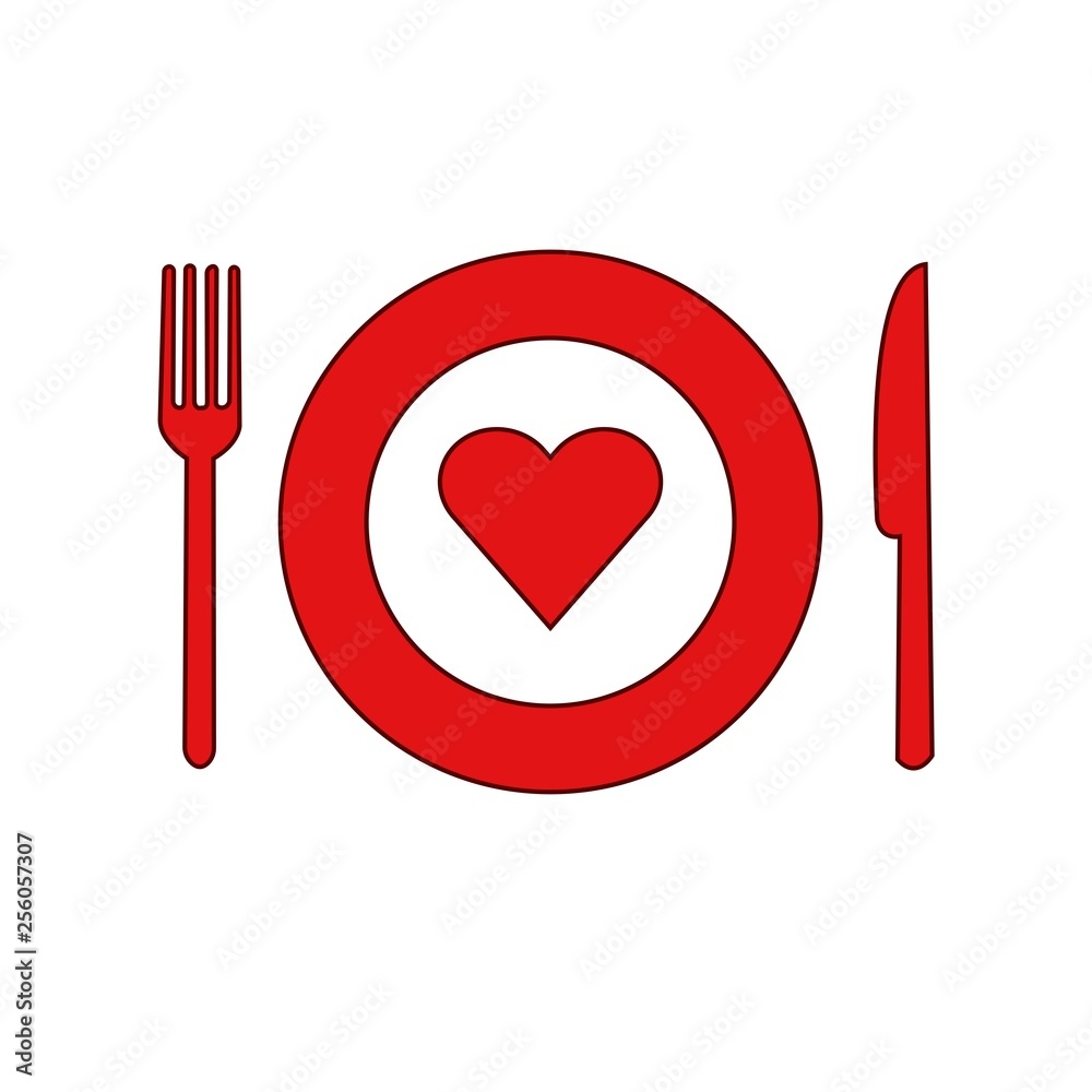 fork knife plate icon