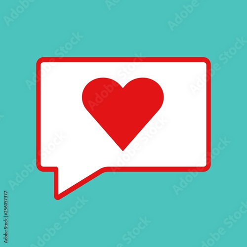 Message box with red heart notification flat icon. Vector illustration. Free Download Message box with red heart notification flat icon. Vector illustration. - GFXLoad