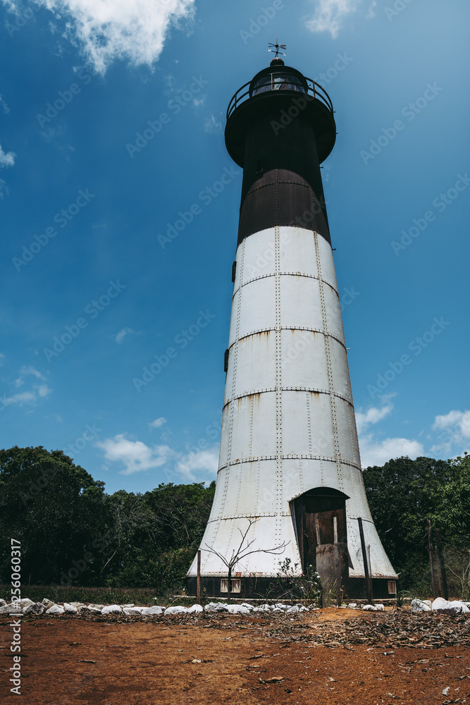 old lighthouse in the island of nosy iranja, madagascar. this beautiful