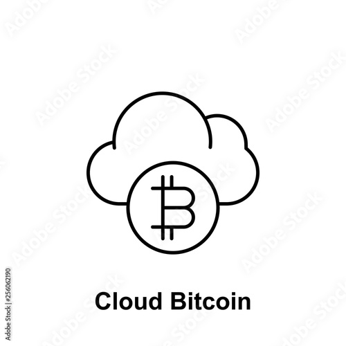 bitcoin cloud outline icon. Element of bitcoin illustration icons. Signs and symbols can be used for web, logo, mobile app, UI, UX