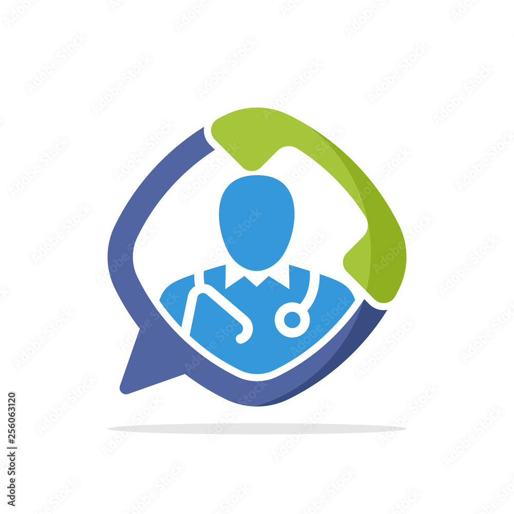 Vector illustration icon with the concept of communication media for medical consultation services. Vector illustration icon with the concept of communication media for medical consultation services.