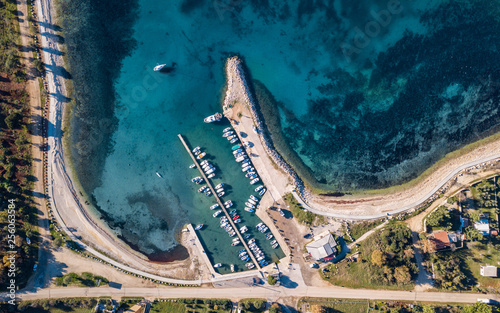 Bild auf Leinwand Aerial shot of the town of Fazana, Croatia