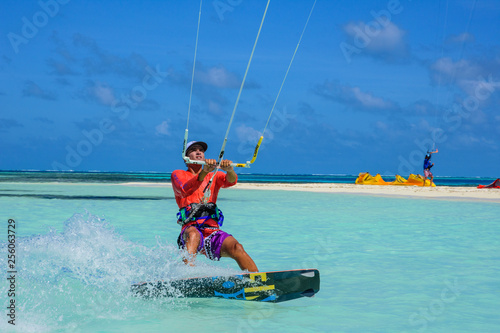 young and talented kitesurfer - los roques venezuela