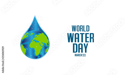 World water day concept. paper art style. Vector illustration - Vector