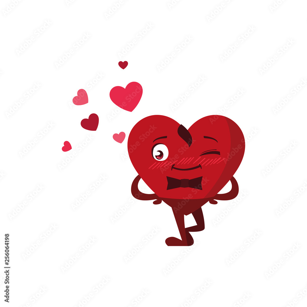 heart male kawaii character heart male kawaii character