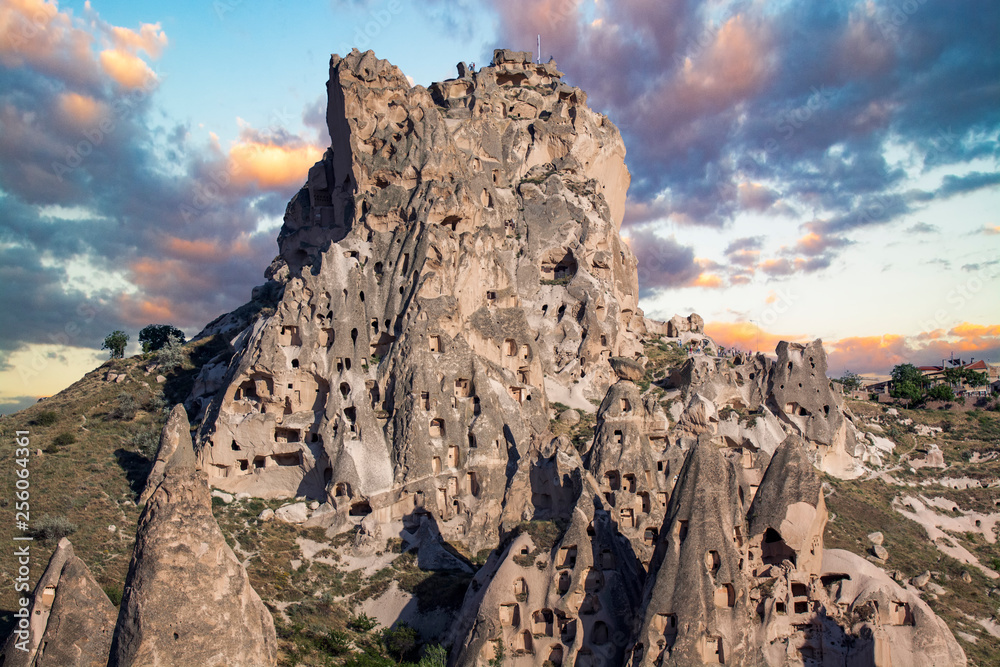 Uchisar, Cappadocia, Turkey , beautiful landscape at the sunset. Uchisar, Cappadocia, Turkey , beautiful landscape at the sunset.