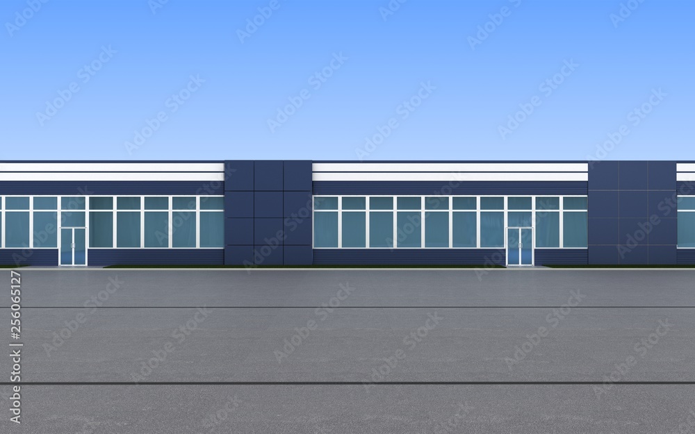 Obraz premium 3d render exterior mall, exterior visualization, 3D illustration