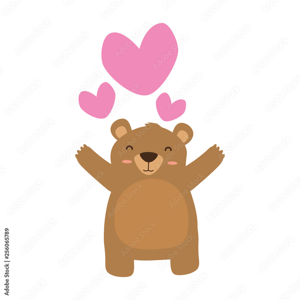 cute bear love hearts