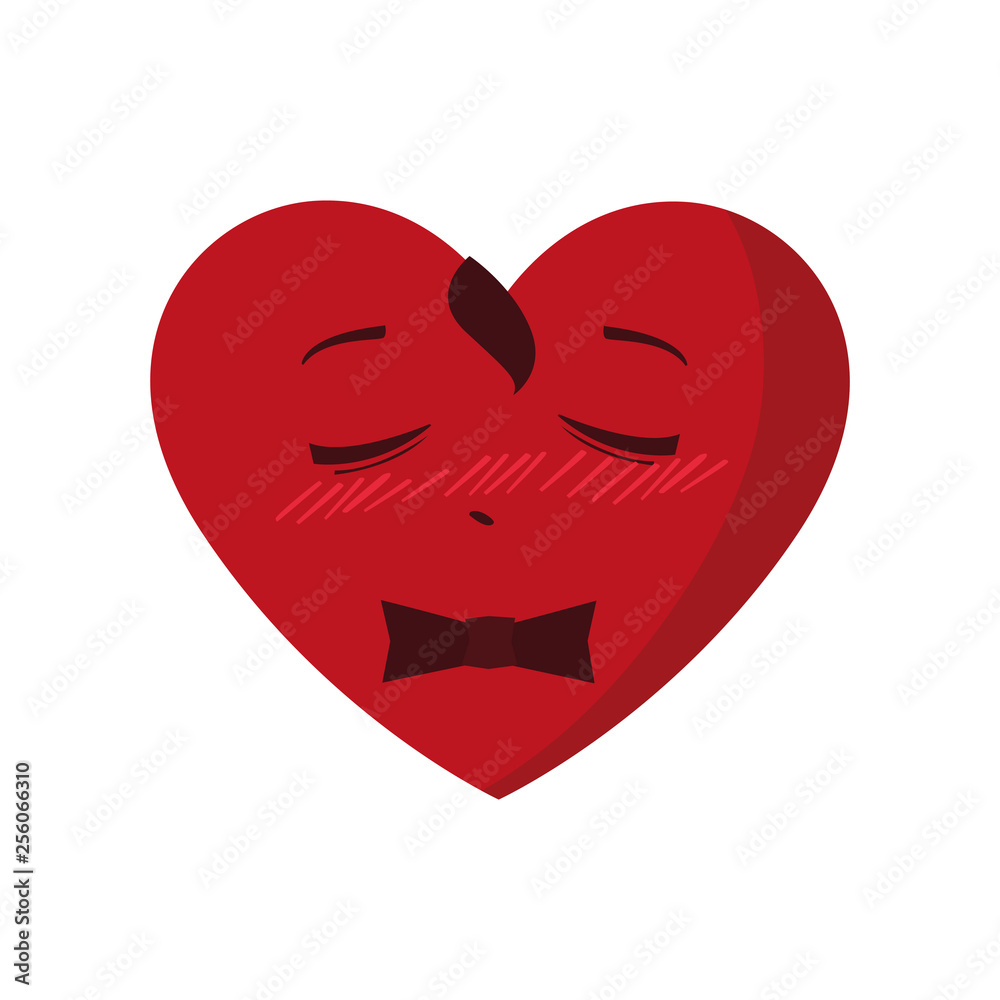 heart male kawaii character heart male kawaii character