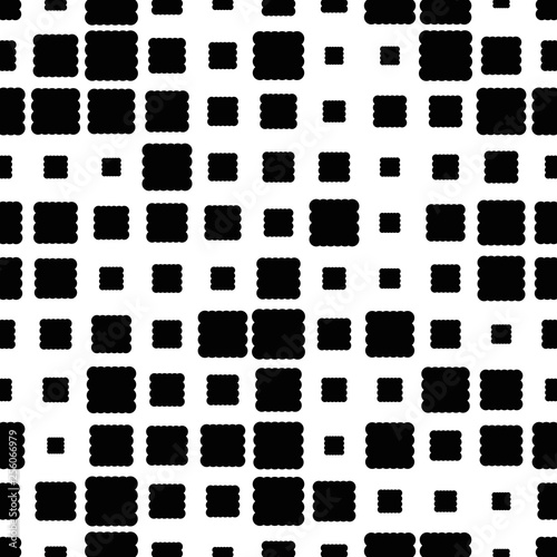 Halftone seamless abstract background with squares. Infinity geometric pattern. Vector illustration. 