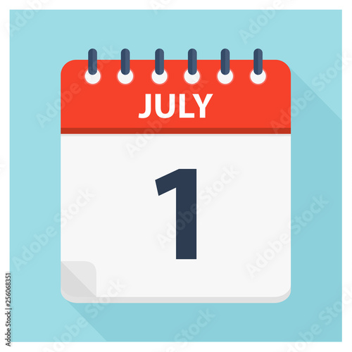 July 1 - Calendar Icon - Calendar design template