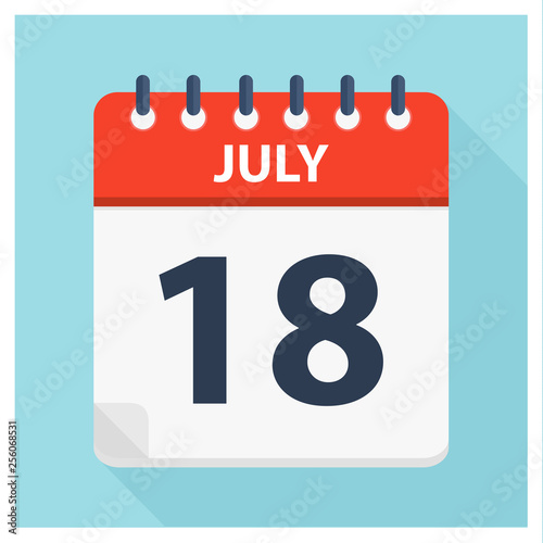 July 18 - Calendar Icon - Calendar design template