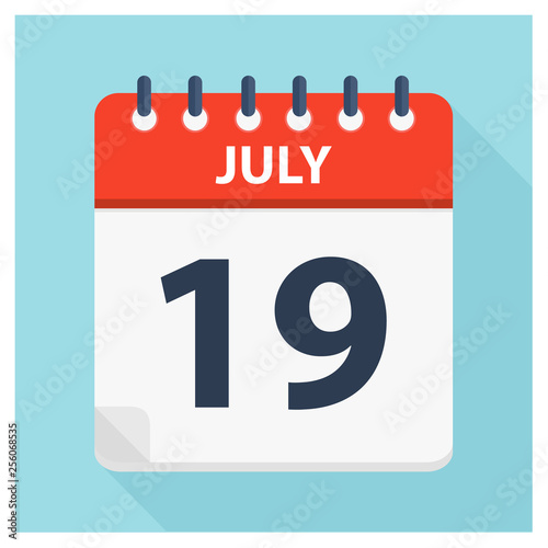 July 19 - Calendar Icon - Calendar design template