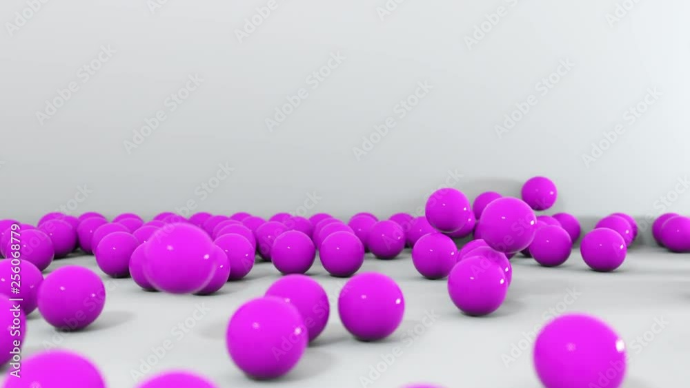 Set of different colors balls falling. 3D 4K animation. Set of different colors balls falling. 3D 4K animation.