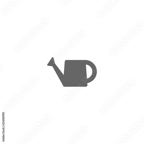 Watering can simple vector icon. Water can isolated vector silhouette.