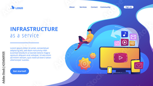 Cloud based engine concept landing page.