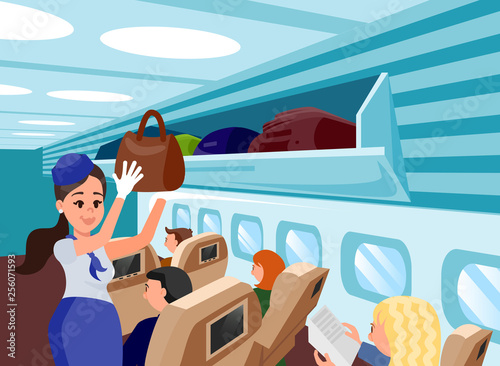 Special Aircraft Attendants Flat Illustration.
