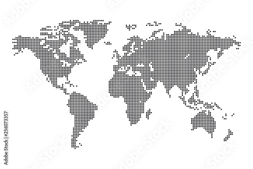 World map vector isolated. World political map. Flat earth vector illustration