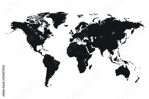 World map vector isolated. World political map. Flat earth vector illustration