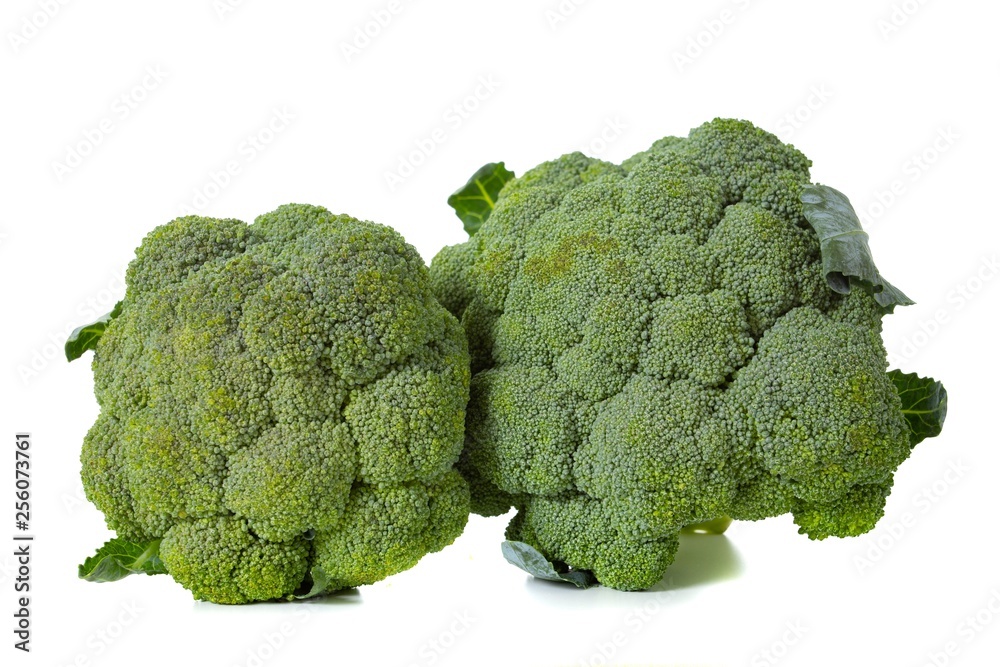 Green broccoli isolated on white background, healthy. Green broccoli isolated on white background, healthy.
