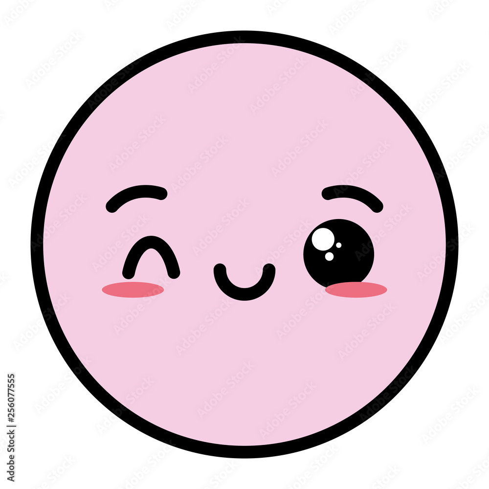 Obraz premium kawaii emoji cartoon face