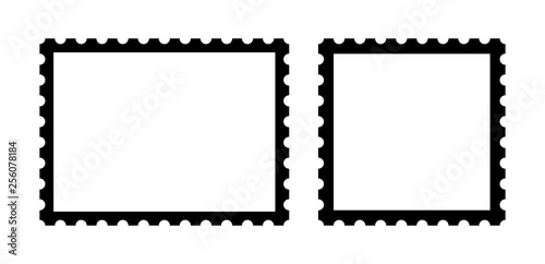 Blank Postage Stamps Set. Vector illustration blank postage stamps collection.