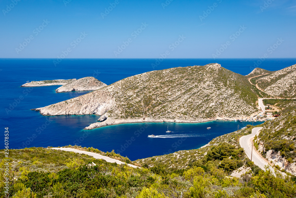 Amazing Panorama of Stenitis beach at Zakynthos island, Greece